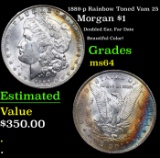 1889-p Rainbow Toned Morgan Dollar Vam 25 $1 Grades Choice Unc