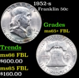 1952-s Franklin Half Dollar 50c Grades GEM+ FBL