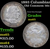 1893 Columbian Old Commem Half Dollar 50c Grades GEM Unc