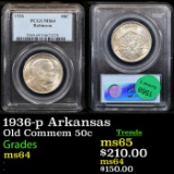 PCGS 1936-p Arkansas Old Commem Half Dollar 50c Graded ms64 By PCGS