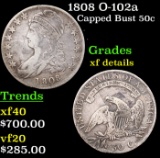 1808 Capped Bust Half Dollar O-102a 50c Grades xf details