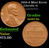 1959-d Lincoln Cent Mint Error 1c Grades Select Unc BN