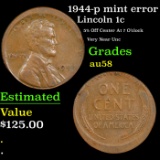 1944-p Lincoln Cent mint error 1c Grades Choice AU/BU Slider
