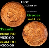 1907 Indian Cent 1c Grades Choice+ Unc RD