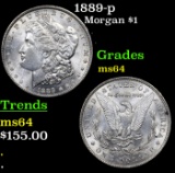 1889-p Morgan Dollar $1 Grades Choice Unc