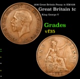 1936 Great Britain Penny 1c KM-838 Grades vf++