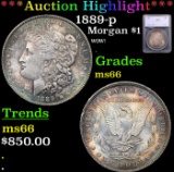 ***Auction Highlight*** 1889-p Morgan Dollar $1 Graded ms66 By SEGS (fc)