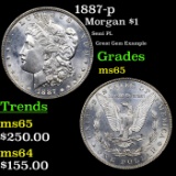 1887-p Morgan Dollar $1 Grades GEM Unc