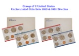 Group of 2 United States Mint Set in Original Government Packaging! From 1980-1981 with 26 Coins Ins