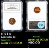 NGC 1971-s Lincoln Cent 1c Graded ms67 rd DCAM By NGC