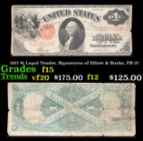 1917 $1 Legal Tender, Signatures of Elliott & Burke, FR-37 Grades f+