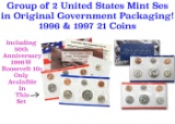 Group of 2 United States Mint Set in Original Government Packaging! From 1996-1997 with 21 Coins Ins