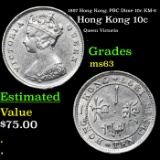 1897 Hong Kong, PRC Dime 10c KM-6 Grades Select Unc