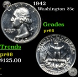 Proof 1942 Washington Quarter 25c Grades GEM+ Proof