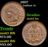 1907 Indian Cent 1c Grades Select Unc BN