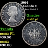 1964 Canada Dollar $1 Grades Select Unc PL