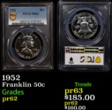 Proof PCGS 1952 Franklin Half Dollar 50c Graded pr62 By PCGS