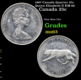 1967 Canada Quarter 25c Queen Elizabeth II KM-68 Grades Select Unc