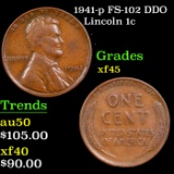 1941-p Lincoln Cent FS-102 DDO 1c Grades xf+