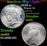 ***Auction Highlight*** 1926-s Peace Dollar $1 Grades GEM Unc (fc)