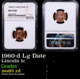 NGC 1960-d Lg Date Lincoln Cent 1c Graded ms65 rd By NGC