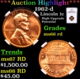 ***Auction Highlight*** NGC 1962-d Lincoln Cent 1c Graded ms66 rd By NGC (fc)