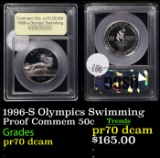 Proof 1996-S Olympics Swimming Modern Commem Half Dollar 50c Graded pr70 dcam By USCG