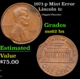 1971-p Lincoln Cent Mint Error 1c Grades Select Unc BN