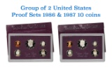 Group of 2 United States Mint Proof Sets 1986-1987 10 coins