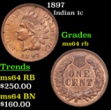 1897 Indian Cent 1c Grades Choice Unc RB