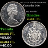 1965 Canada Half Dollar 50c KM-63 Grades Choice Unc+ PL