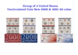 Group of 2 United States Mint Set in Original Government Packaging! From 2000-2001 with 40 Coins Ins