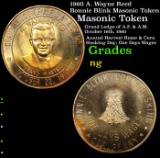 1960 A. Wayne Reed Bonnie Blink Masonic Token Grades NG