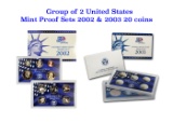 Group of 2 United States Mint Proof Sets 2002-2003 20 coins.