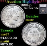 ***Auction Highlight*** 1898-p Barber Dime 10c Graded ms66+ By SEGS (fc)