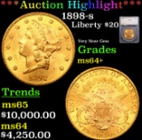 ***Auction Highlight*** 1898-s Gold Liberty Double Eagle $20 Graded ms64+ By SEGS (fc)