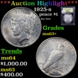 ***Auction Highlight*** 1925-s Peace Dollar $1 Graded Select+ Unc By USCG (fc)