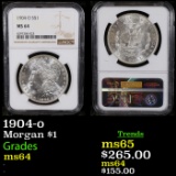 NGC 1904-o Morgan Dollar $1 Graded ms64 BY NGC