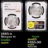 NGC 1885-o Morgan Dollar $1 Graded ms64 BY NGC