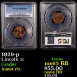 PCGS 1929-p Lincoln Cent 1c Graded ms64 rb By PCGS