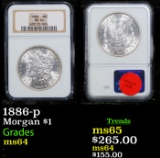 NGC 1886-p Morgan Dollar $1 Graded ms64 By NGC