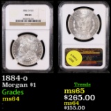 NGC 1884-o Morgan Dollar $1 Graded ms64 By NGC