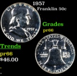 Proof 1957 Franklin Half Dollar 50c Grades GEM+ Proof