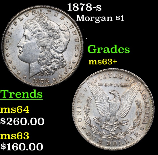 1878-s Morgan Dollar $1 Grades Select+ Unc