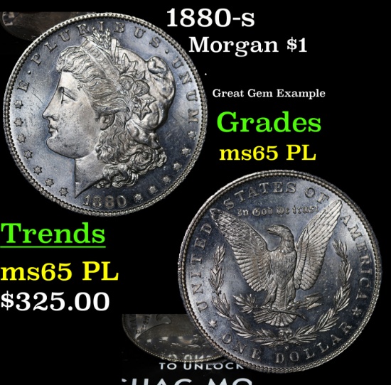 1880-s Morgan Dollar $1 Grades GEM Unc PL