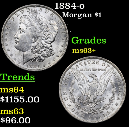 1884-p Morgan Dollar $1 Grades Select+ Unc