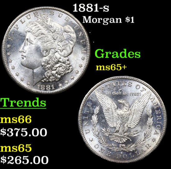 1881-s Morgan Dollar $1 Grades GEM+ Unc