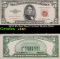 1953 $5 Red Seal United States Note Grades xf