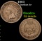 1863 Indian Cent 1c Grades F Details