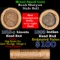 Mixed small cents 1c orig shotgun roll, 1918-s Wheat Cent, 1892 Indian Cent other end, Brinks Wrappe